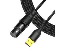 Oxxggkao Câble standard USB A vers double XL.R 1,5 m plaqué or Conclusions contraires au plan d'intervention Agitateurs sonores constants Câble USB vers XL.R de qualité studio