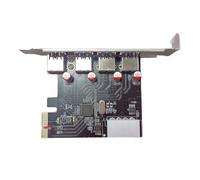 Oxxggkao Carte d'extension PCIE à 4 ports USB3.0 PCIE vers USB 3.0 Carte 5 Gbit/s de remplacement pour ordinateur de bureau, accessoires de caméra industrielle, adaptateur USB