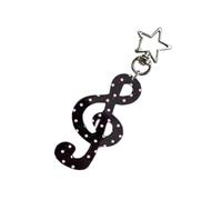 Oxxggkao Chaîne créative sur le thème de la musique, accessoire de bijoux au design léger, décoration à suspendre pour un transport quotidien ou offrir en cadeau porte-clés en alliage acrylique, Noir