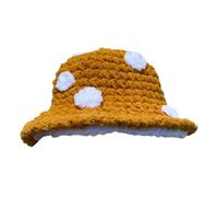 Oxxggkao Chapeau cloche en tricot pour femme champignon amusant élégant crochet hiver mode pêcheur enfants costume chapeau crochet seau Halloween accessoires fête