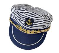 Oxxggkao Chapeau de capitaine vintage à rayures classiques en coton doux taille réglable pour cosplay et usage quotidien voile capitaine vintage