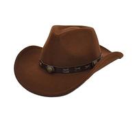 Oxxggkao Chapeau haut-de-forme pour homme - Chapeau de cowgirl Fedora à large bord - Costume fantaisie avec strass - Pour femme
