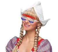 Oxxggkao Chapeau néerlandais élégant en dentelle blanche avec lunettes d'obturation pour femme Cosplay événement Holland Costume Accessoire de fête internationale