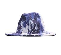 Oxxggkao Chapeau tendance britannique rétro imprimé graffiti en laine pour homme et femme Accessoire de cosplay Cowboy Rack Voiture Lumière avec camion Chapeau de paille Support blanc Support mural