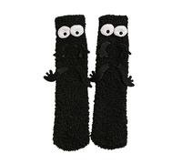 Oxxggkao Chaussettes de sol chaudes pour enfants de 0 à 8 ans - Antidérapantes - Pour l'hiver, Noir , Taille unique