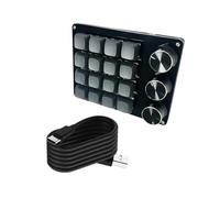 Oxxggkao Clavier macro portable 16 touches avec cadrans programmables pour commandes de jeu avancées et claviers de gestion multimédia claviers macro programmables