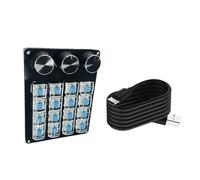 Oxxggkao Clavier macro portable 16 touches avec cadrans programmables pour commandes de jeu avancées et claviers de gestion multimédia claviers macro programmables
