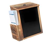 Oxxggkao Coffre à suggestions inspiré du cottage avec ouverture sécurisée pour pièces de monnaie, compartiment à craie amovible et poche latérale pour documents et prières