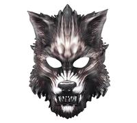 Oxxggkao Coiffe réaliste en polyester respirant pour fête de loup, parfait pour le cosplay et les célébrations à thème, accessoires de fête sauvage