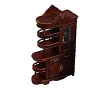 Oxxggkao Collectible 1:12 Maison de poupée victorienne Paravent Cabinet Modèle Figurine Artisanat Meubles avec affichage LED Scène Accessoires Miniature Européenne Maison de Poupée Meubles