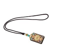 Oxxggkao Collier avec pendentif culturel polyvalent en bois d'ébène et cuivre - Chaîne de pull pour toutes les occasions - Collier traditionnel en bois, One Size, Comme décrit, Comme décrit.