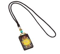 Oxxggkao Collier avec pendentif culturel polyvalent en bois d'ébène et cuivre - Chaîne de pull pour toutes les occasions - Collier traditionnel en bois, One Size, Comme décrit, Comme décrit.