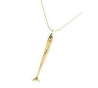 Oxxggkao Collier avec pendentif en forme de sardine - Design unique de vie marine - Texture en alliage - Bijou unisexe pour femme - Cadeau tendance - Accessoire artistique