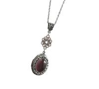 Oxxggkao Collier avec pendentif ovale sur le thème fantastique gothique victorien avec pierres précieuses vintage rétro, One Size, Comme décrit, Comme décrit.