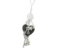 Oxxggkao Collier élégant fabriqué à la main avec pendentif fantaisiste en forme de cœur, tête de mort et spirales