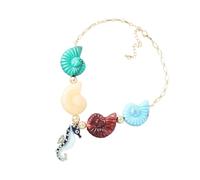Oxxggkao Collier polyvalent avec pendentif en forme de conque fabriqué en alliage pour superposer ou porter seul, collier minimaliste sur le thème de l'océanique
