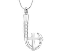 Oxxggkao Collier souvenir pour animal domestique avec pendentif urne funéraire avec fermetures sécurisées pour souvenirs avec hameçon en forme de poisson, cadeau souvenir