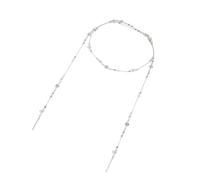 Oxxggkao Collier superposé avec perles d'imitation et cristal avec longue chaîne et fleur de rose pour un style simple et tendance, One Size, Comme décrit, Comme décrit.