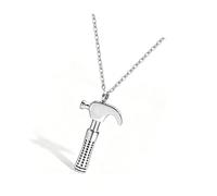 Oxxggkao Collier unisexe élégant en acier inoxydable avec pendentif en forme de marteau ou de clé à molette, bijou funéraire pour tenue décontractée, One Size, Comme décrit, Comme décrit.