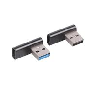 Oxxggkao Convertisseurs USB C vers USB 3.0 en alliage d'aluminium, connecteur à 2 unités avec coude à 90 degrés pour organisation flexible des câbles, convertisseur USB mâle vers type C femelle