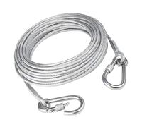 Oxxggkao Corde à linge multifonction robuste en acier inoxydable avec revêtement en acier inoxydable pour extérieur, intérieur et extérieur