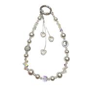 Oxxggkao Cordon de téléphone à perles tendance pour téléphone, accessoires à usage multiple pour porte-clés, décoration de smartphone, usage quotidien, pendentif en forme de cœur