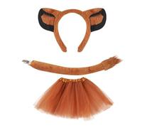 Oxxggkao Costume d'animal pour enfant comprenant oreille, bandeau, queue, nez, nœud papillon, jupe, gants, tenue d'Halloween pour garçon et fille