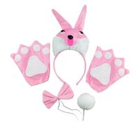 Oxxggkao Costume de lapins de Pâques pour enfants - Oreilles de lapin - Bandeau, queue, nœud papillon, gants - Accessoires de déguisement pour Halloween et cosplay
