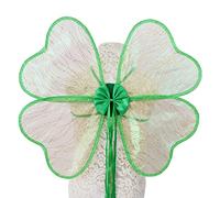 Oxxggkao Costume de léprechaun irlandais vert à quatre feuilles pour la Saint-Patrick - Accessoires pour adultes et enfants - Chapeau/bretelles/bandeau