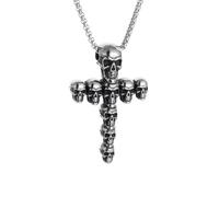 Oxxggkao Dark Styles Collier en alliage avec pendentif en forme de tête de mort Style gothique Cadeau idéal pour Halloween et Rock Chaîne réglable, One Size, Comme décrit, Comme décrit.