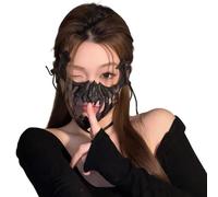 Oxxggkao Demi-tête de mort squelette Halloween Cosplay Masqué Nue Squelettes Masqués Halloween Cosplay Costumes Crâne Demi