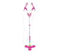 Oxxggkao Double support de micro réglable en hauteur pour enfants - Poids léger - Base stable - Installation facile pour le divertissement à domicile - Support de micro pour enfants