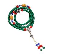Oxxggkao Élégant bracelet unisexe avec pierres précieuses turquoises de 92 cm de long - Accessoire pour un usage quotidien - Cadeau culturel spirituel, One Size, Comme décrit