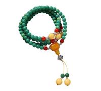 Oxxggkao Élégant bracelet unisexe avec pierres précieuses turquoises de 92 cm de long - Accessoire pour un usage quotidien - Cadeau culturel spirituel, One Size, Comme décrit