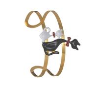 Oxxggkao Élégant et ouvert en acier inoxydable avec papillon tendance, léger et confortable, pour un usage quotidien ou des occasions spéciales. Manchette ouverte réglable, taille unique, Comme décrit