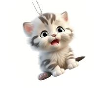 Oxxggkao Élégant pendentif en acrylique à suspendre sur le thème des chats pour porte de moto, arbre de Noël et événement festif, décoration de voiture pour amoureux des chats