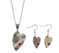 Oxxggkao Ensemble collier et boucles d'oreilles romantiques en forme de cœur rouge, style minimaliste pour les amours, confortable, léger, cadeau romantique