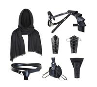 Oxxggkao Ensemble complet de tenue de chevalier médiéval comprenant des armures d'épaule en similicuir et des accessoires pour les reconstitutions historiques du costume de chevalier médiéval