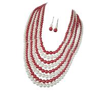 Oxxggkao Ensemble de colliers et boucles d'oreilles polyvalents en fausses perles superposées - Accessoires élégants pour brunch ou cocktails, taille unique, Comme décrit, Comme décrit.