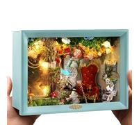 Oxxggkao Ensemble de construction de maison miniature naturel avec cadre en bois pour enfants, jeu créatif et décoration de table à la maison, jouet de construction miniature