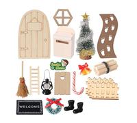 Oxxggkao Ensemble de décoration de maison de poupée 20 pièces miniatures pour scène de Noël - Accessoires de présentation à l'échelle 1/12 sur le thème des vacances - Décoration de maison de poupée