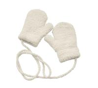 Oxxggkao Gants d'hiver respirants pour bébé - Moufles chaudes et épaisses - Couleur unie - Col complet - Coupe-vent - Doux - Épais - Chaudes - Pour enfants - Design du cou suspendu, beige, taille