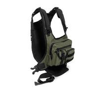 Oxxggkao Gilet de poitrine robuste pour l'extérieur, voyage, randonnée, entraînement, essentiel, multi-compartiments, sac de course à pied, vert foncé, Taille unique