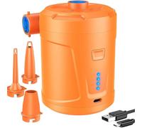 Oxxggkao Gonfleur rechargeable à 2 modes avec détection de pression, affichage LED et buse pour pneus, ballons de yoga, flotteurs de piscine, pompes à air de camping