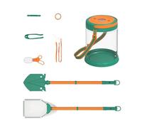 Oxxggkao Groupe d'aventure solide en ABS présentant un habitat animal ventilé et 10 accessoires d'exploration cadeaux de vacances pour enfants