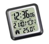 Oxxggkao Horloge numérique étanche avec affichage de la température pour salle de bain, cuisine, salon, grand écran, ventouse murale avec affichage de la température