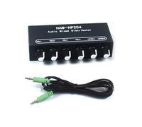 Oxxggkao HP204 Métal 2 entrées 4 sorties Mélangeur stéréo Distributeur auditif 3,5 mm Contrôle individuel Amplificateur de casque Améliore le son Mélangeur en métal