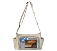 Oxxggkao Itabag Sac à bandoulière de grande capacité pour femme, étudiante, école, sac à bandoulière esthétique, grande capacité pour femme, beige, One Size