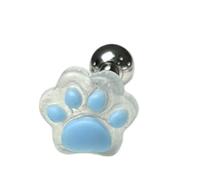 Oxxggkao Joli piercing de langue en forme de patte de chat et de chien en métal de qualité aérospatiale - Bijoux de corps multicolores légers - Accessoire de mode tendance, 16mm, Comme décrit, Comme
