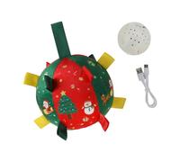 Oxxggkao Jouet en caoutchouc souple pour chien avec des conséquences sonores et un mouvement aléatoire pour l'entraînement et le plaisir. Ballon de dressage pour chien Édition de Noël
